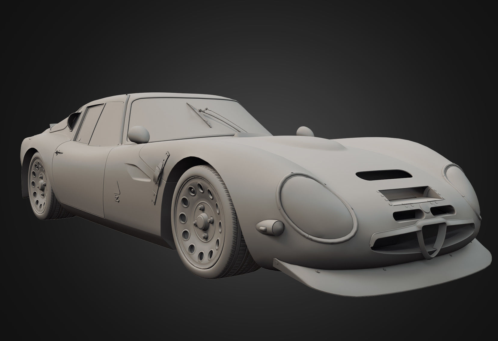  Alfa Romeo Giulia TZ2  1965 Low-poly 3D model_16