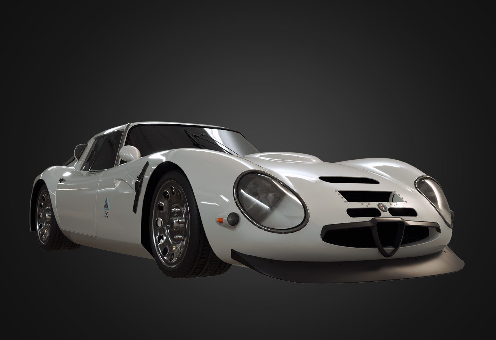  Alfa Romeo Giulia TZ2  1965 Low-poly 3D model_4