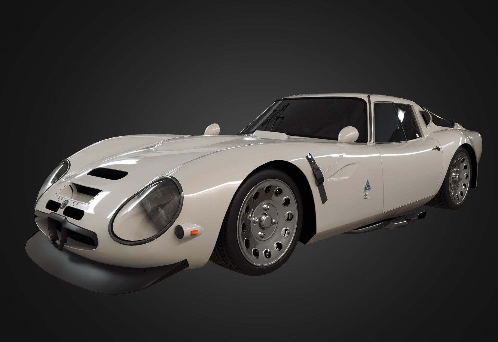  Alfa Romeo Giulia TZ2  1965 Low-poly 3D model_2