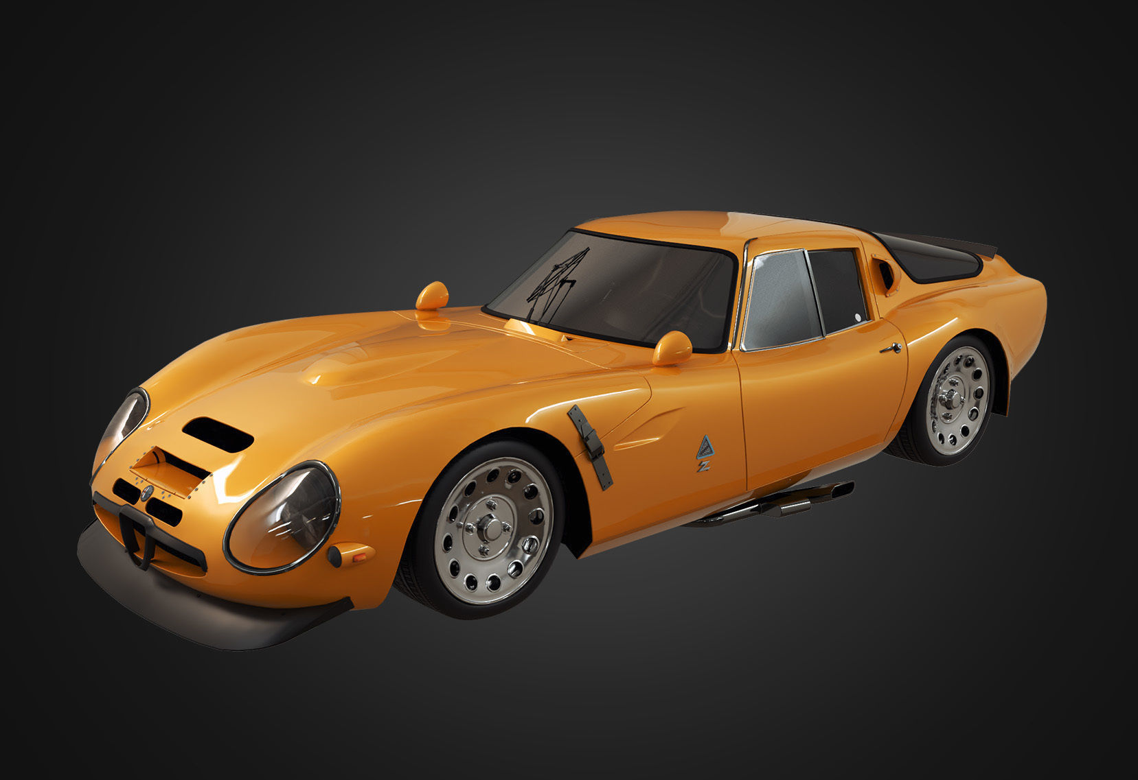  Alfa Romeo Giulia TZ2  1965 Low-poly 3D model_3