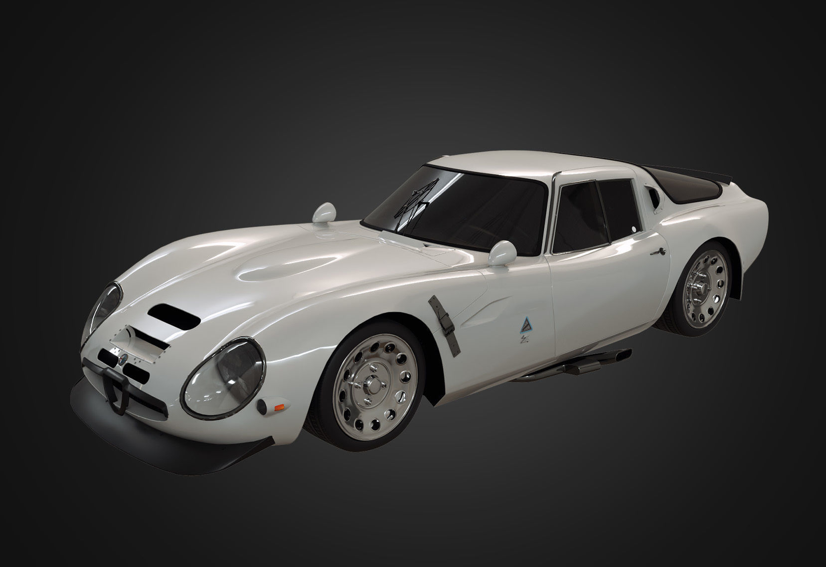  Alfa Romeo Giulia TZ2  1965 Low-poly 3D model_5