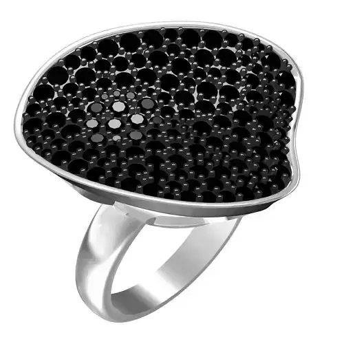 Black Diamond Classy Pave Ring for Women 3D print model