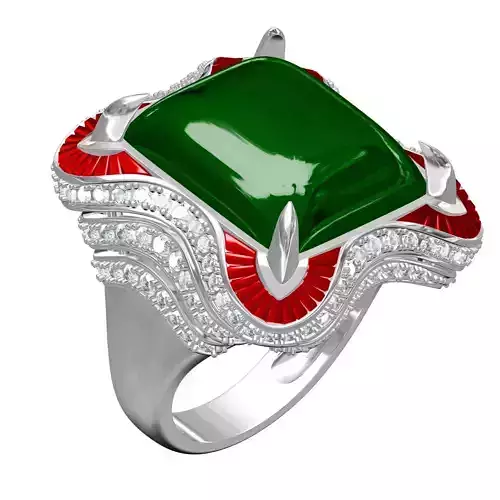 Large Cabochon Stone Cocktail Ring