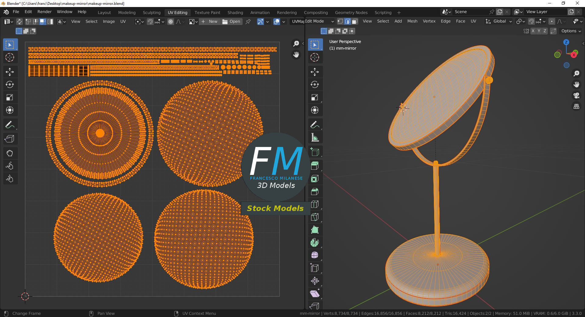 Makeup mirror 3D model_10