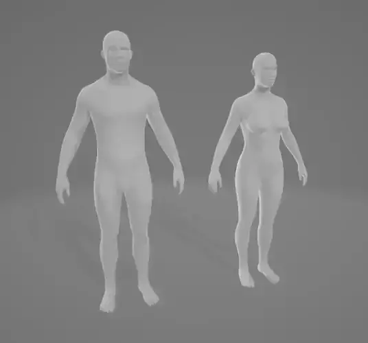 Male And Female Character 3D model