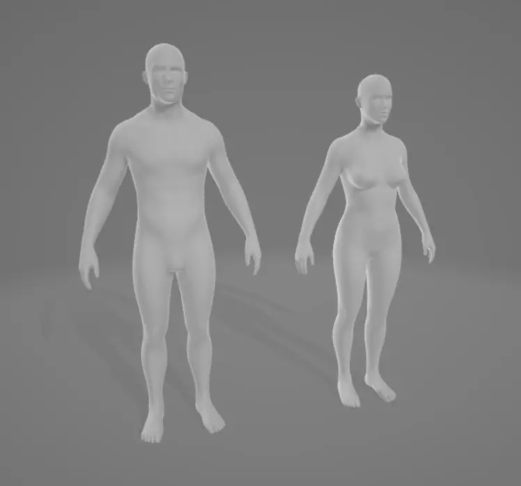 Male And Female Character 3D model_0
