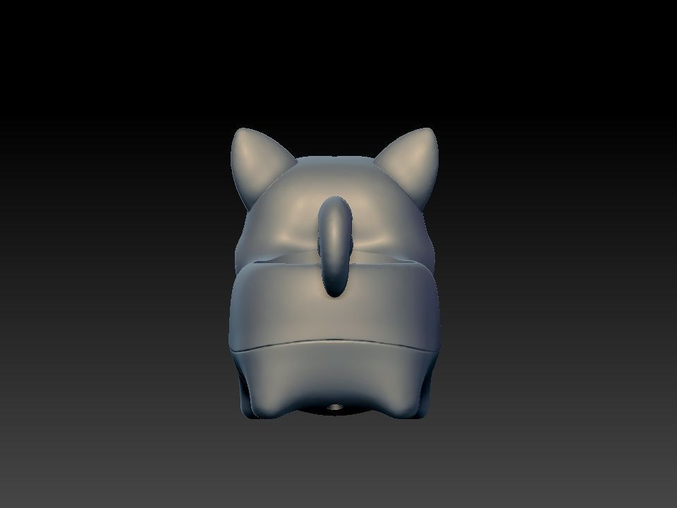 Dog por for 3d printing  3D model_3