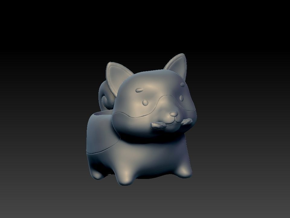 Dog por for 3d printing  3D model_4