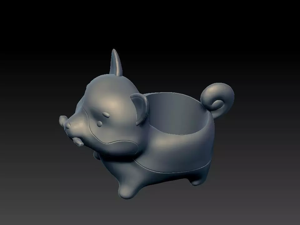 Dog por for 3d printing  3D model_0