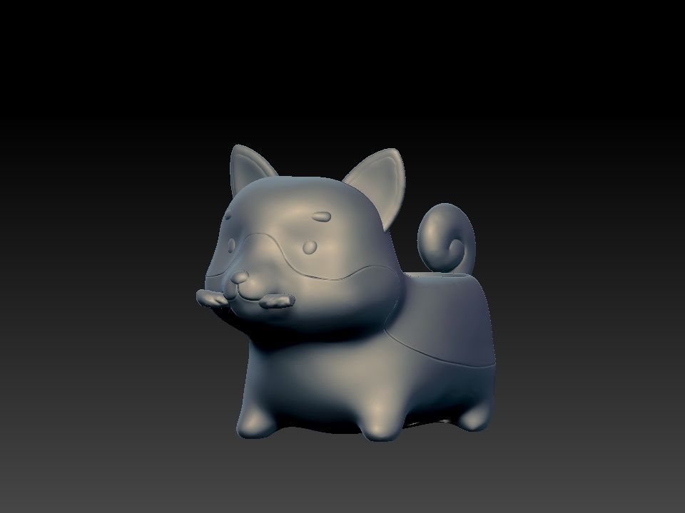 Dog por for 3d printing  3D model_1