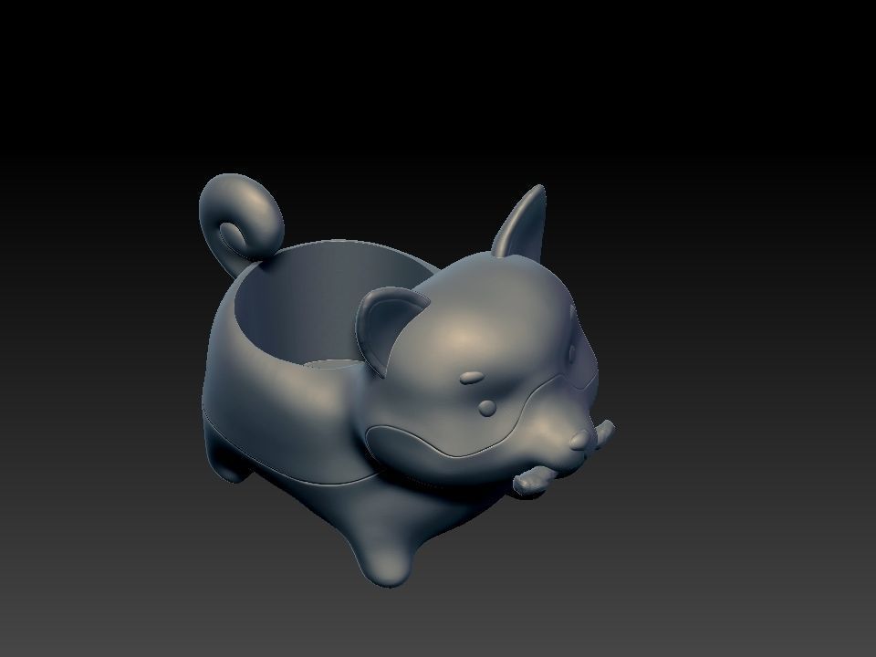 Dog por for 3d printing  3D model_5