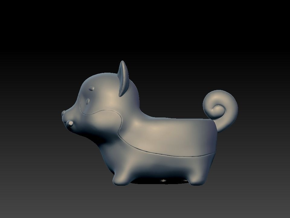 Dog por for 3d printing  3D model_2
