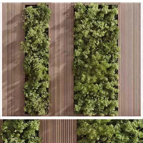 Vertical Wall Garden With Wooden frame - set of indoor plant 57