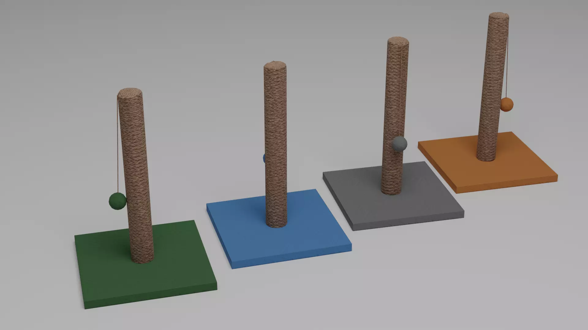 Claw cat scratching scratching post low poly Low-poly 3D model