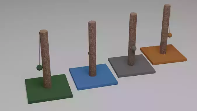 Claw cat scratching scratching post low poly