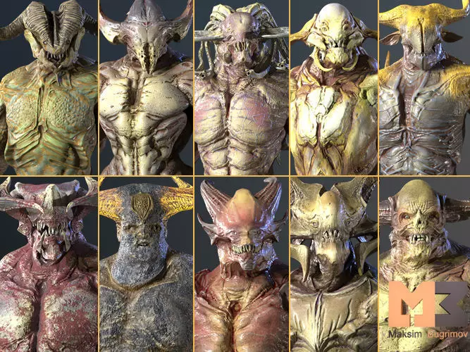 10 Creatures Pack  Low-poly 3D model_0