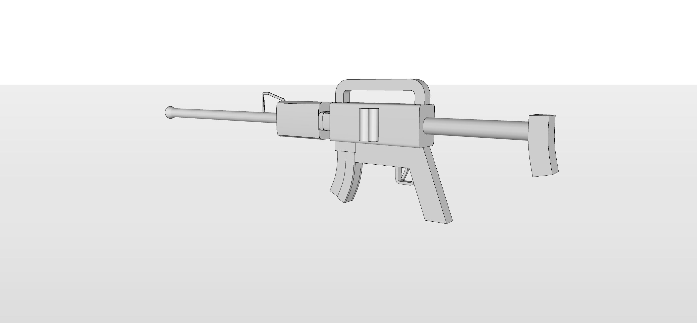 Rifle gun 3d model low poly Low-poly 3D model_4