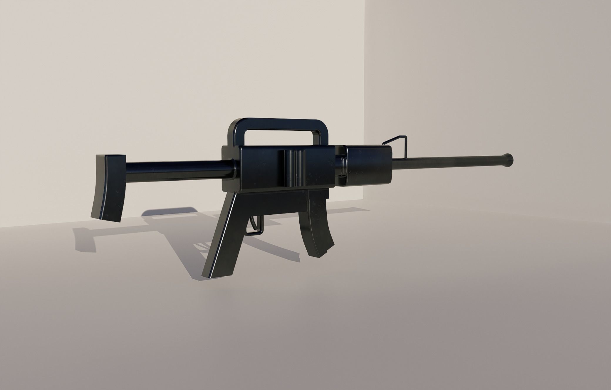 Rifle gun 3d model low poly Low-poly 3D model_3