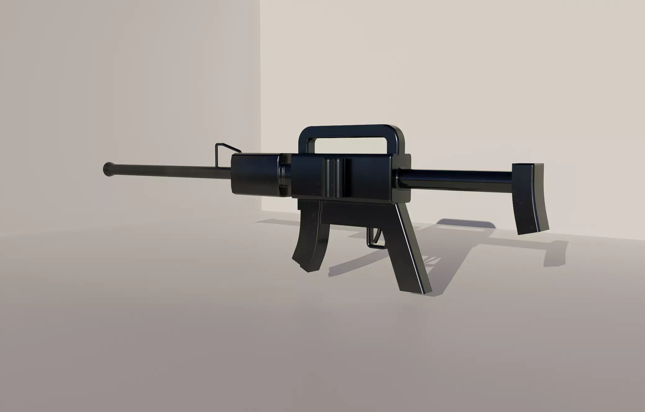 Rifle gun 3d model low poly Low-poly 3D model_0