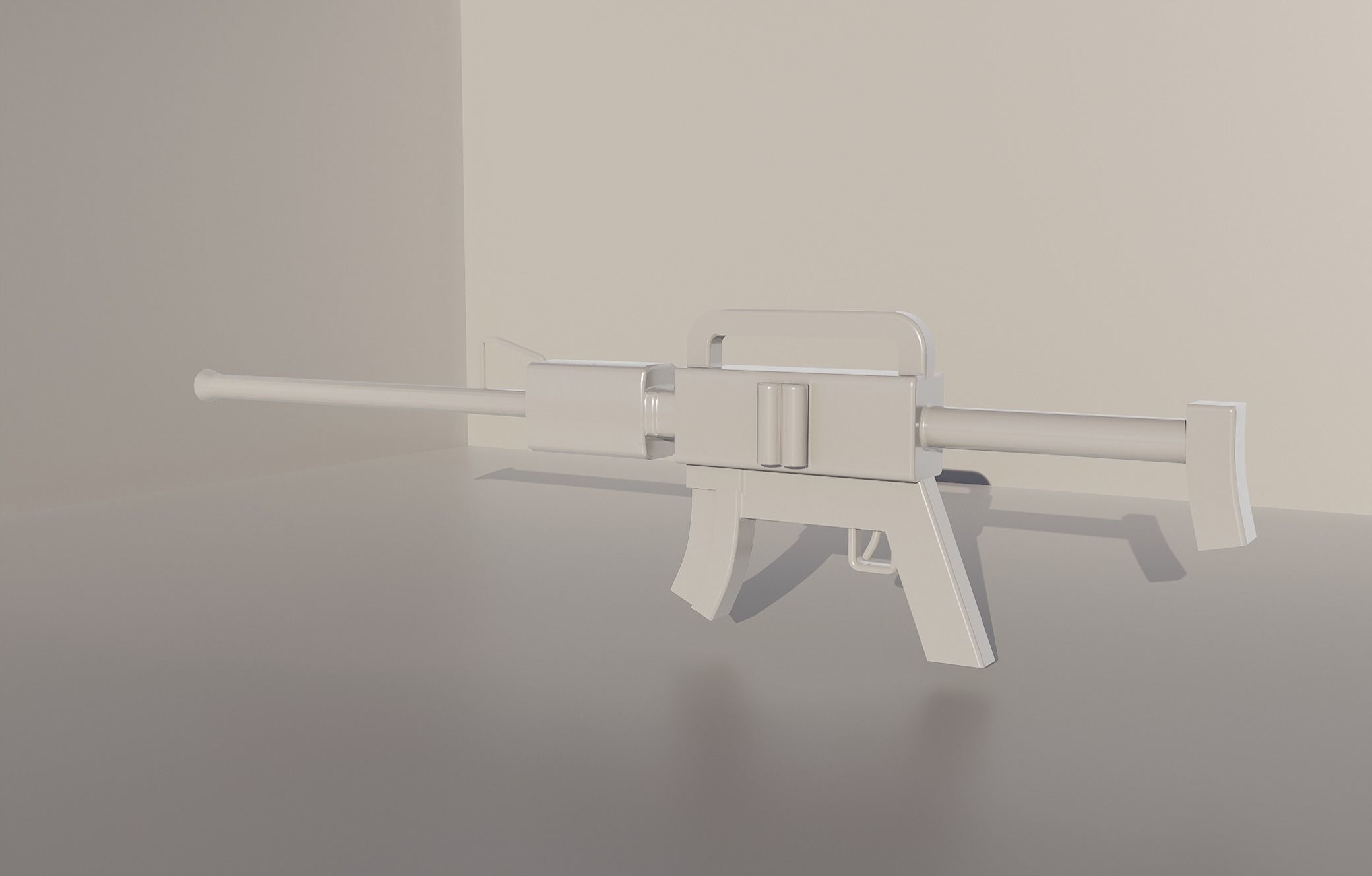 Rifle gun 3d model low poly Low-poly 3D model_1