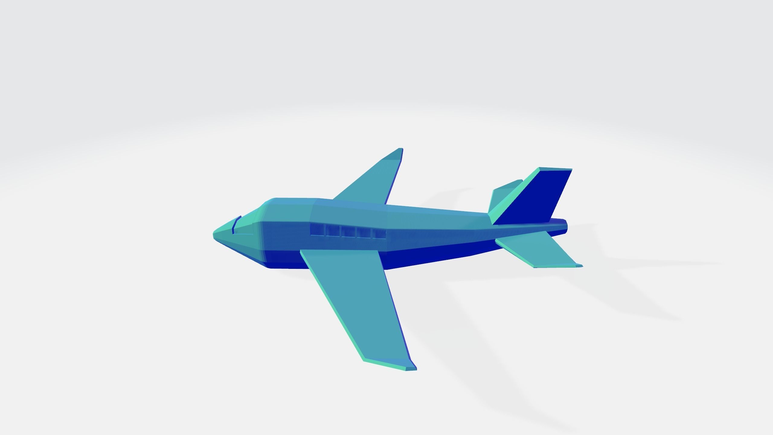 Airplane  Low-poly 3D model_4