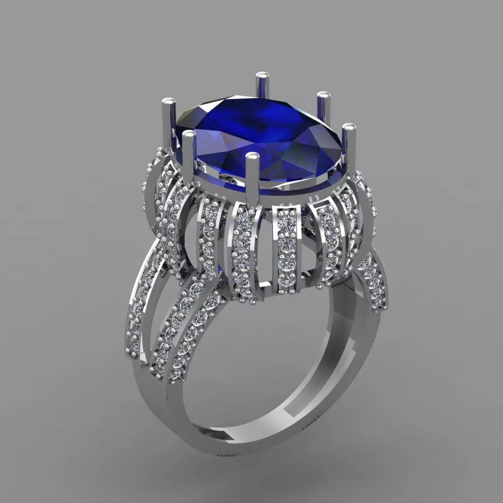 Diamond Ring Jewellery for Women 3D print model 3D print model_0