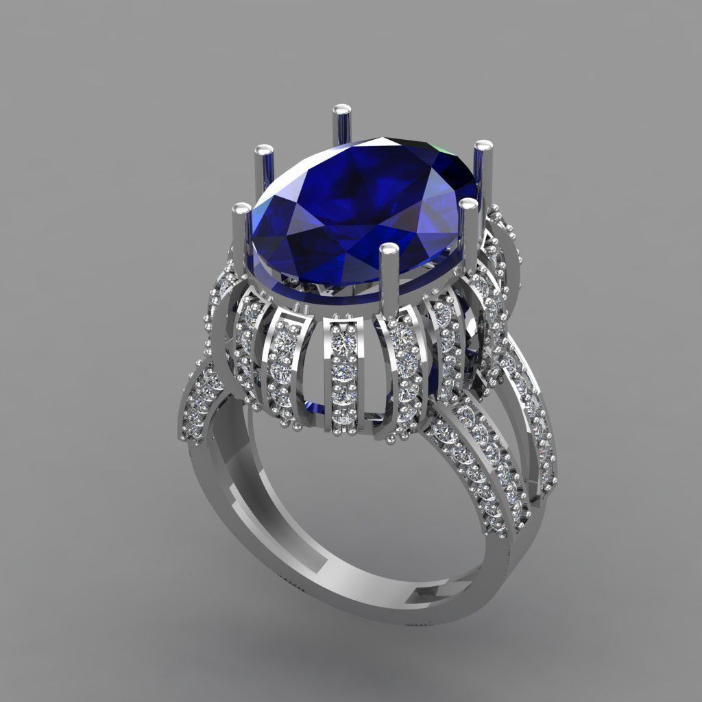 Diamond Ring Jewellery for Women 3D print model 3D print model_1