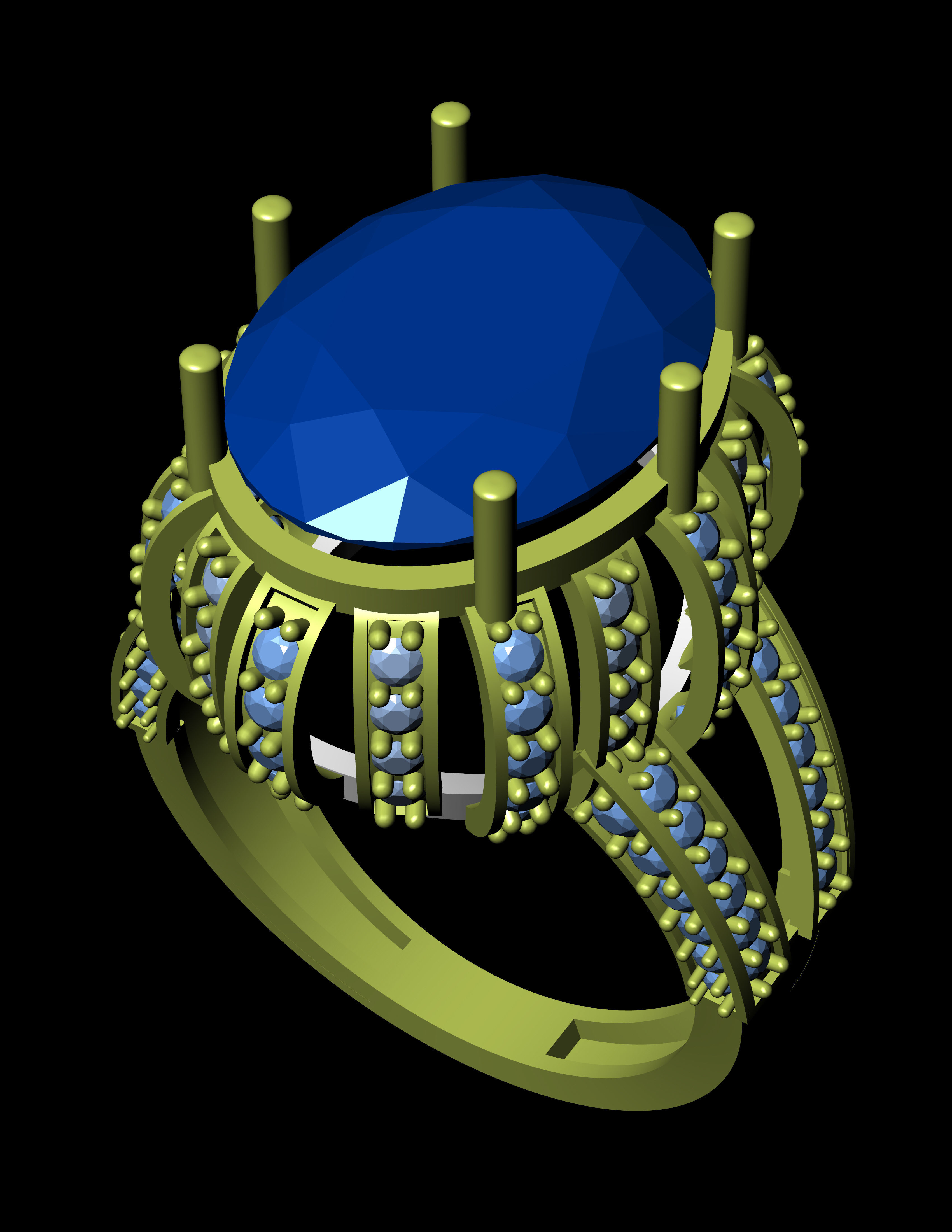 Diamond Ring Jewellery for Women 3D print model 3D print model_4