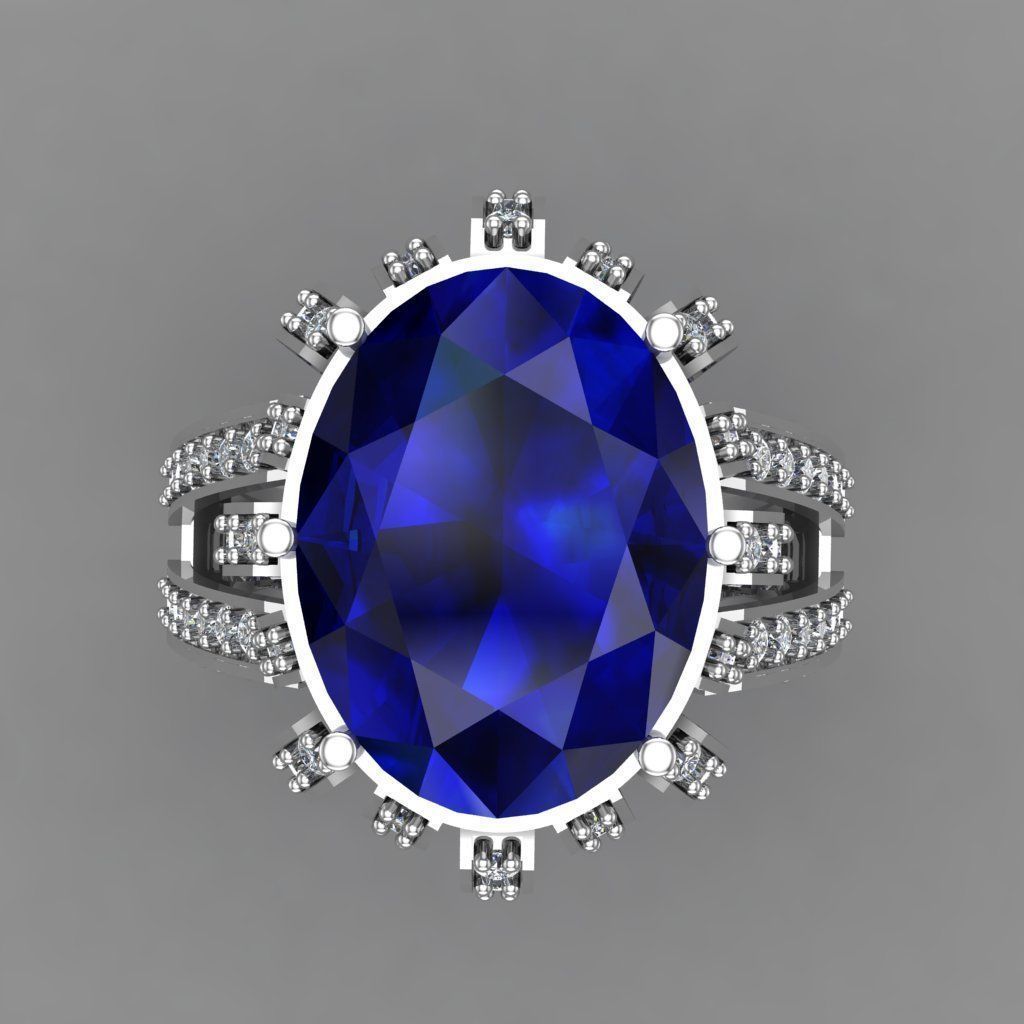 Diamond Ring Jewellery for Women 3D print model 3D print model_2