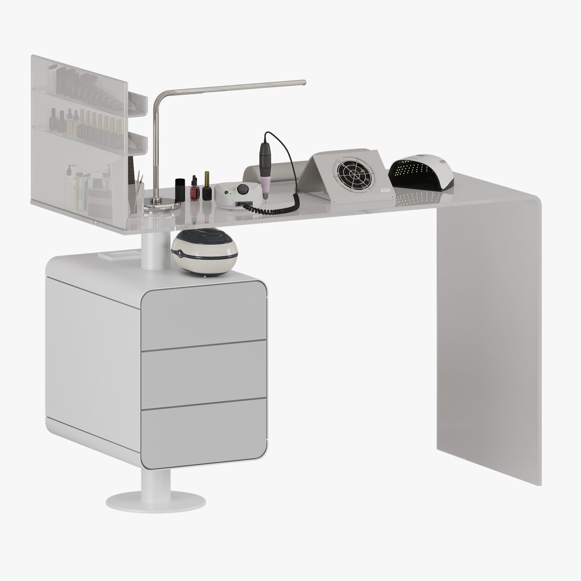 Mano Manicure table Low-poly 3D model_1