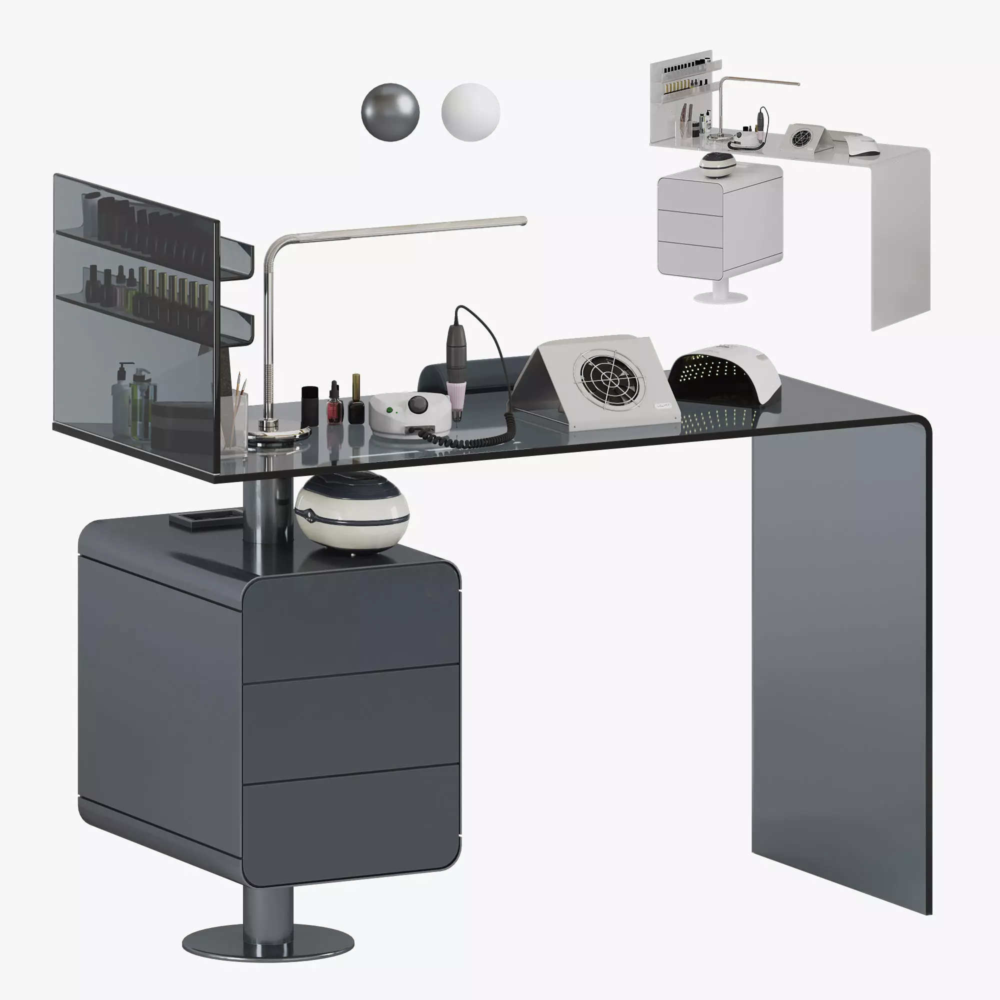 Mano Manicure table Low-poly 3D model_0