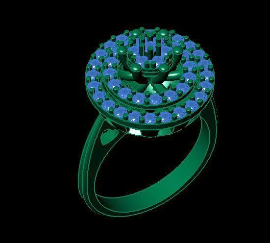 daimond ring 3D print model_12