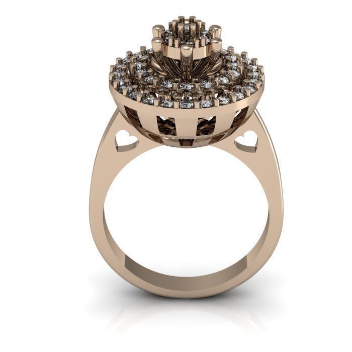 daimond ring 3D print model_7