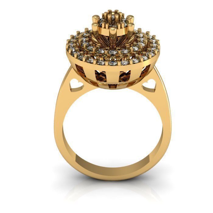 daimond ring 3D print model_4