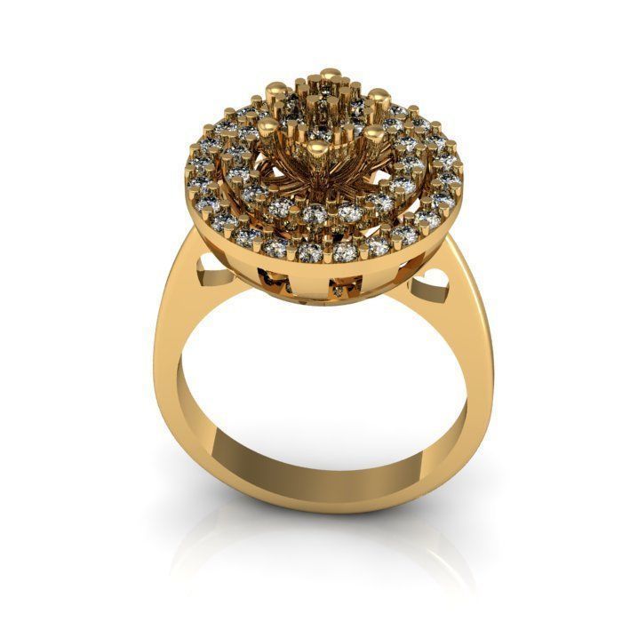 daimond ring 3D print model_2