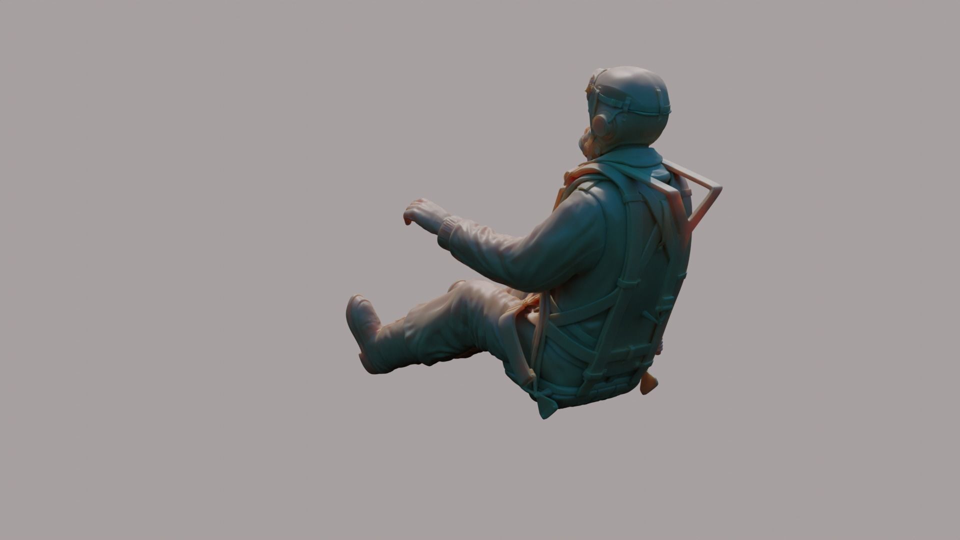 US WWII Fighter Pilot 3D print model_2
