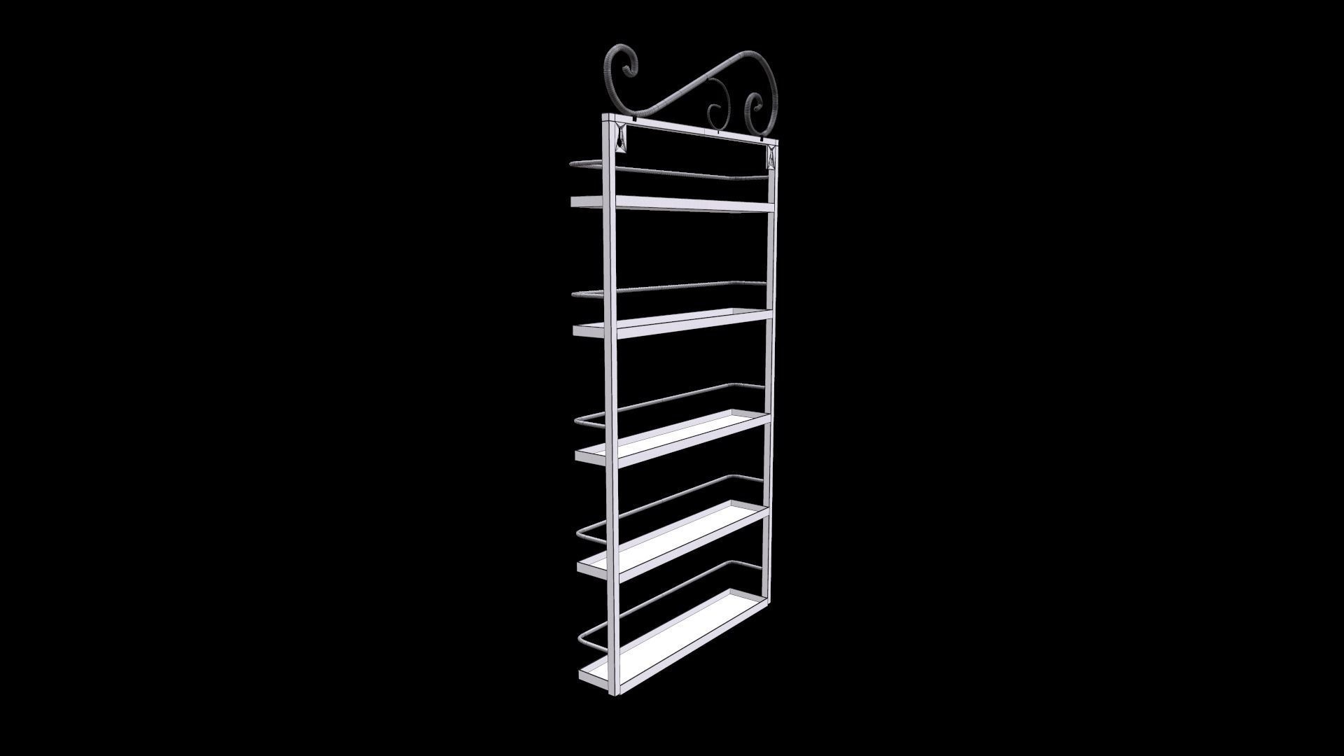 Wall Rack 3D model_4