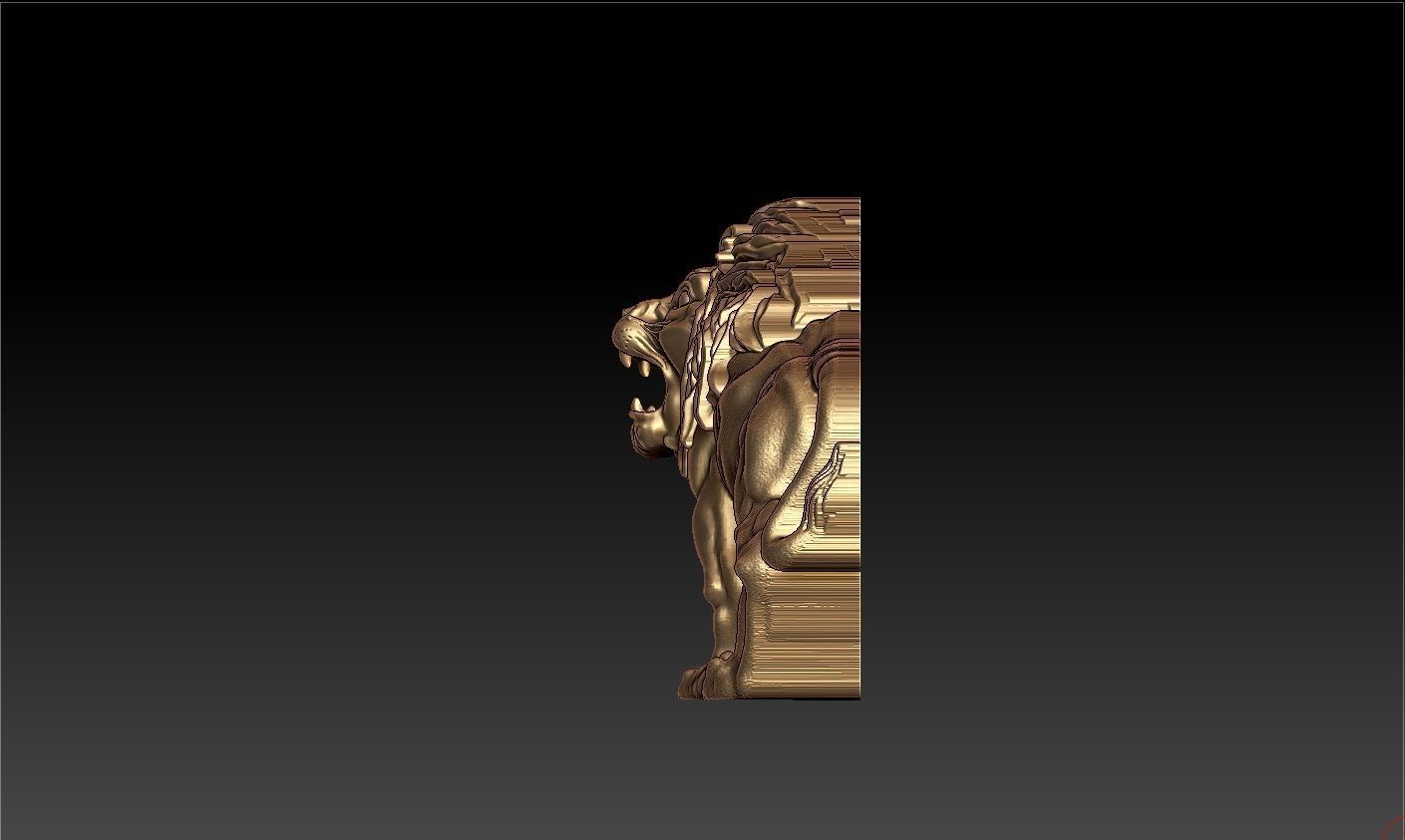 lion pendent 3D print model_2