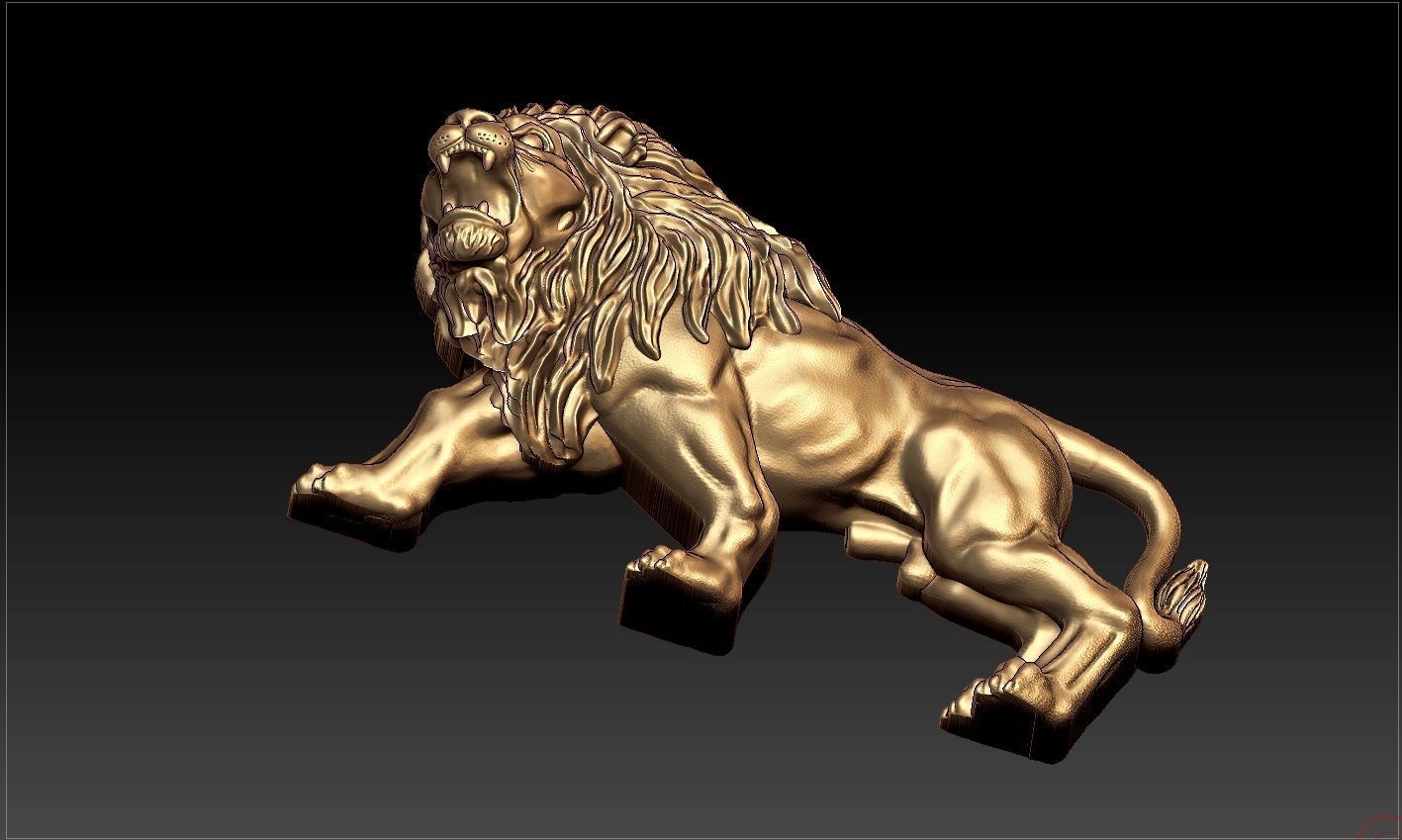 lion pendent 3D print model_1