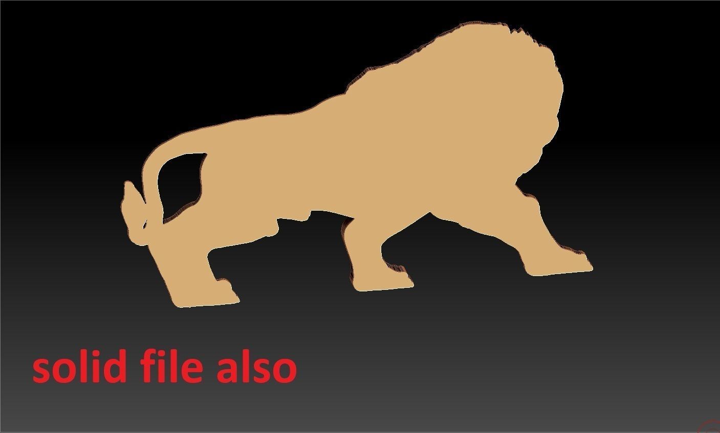 lion pendent 3D print model_6