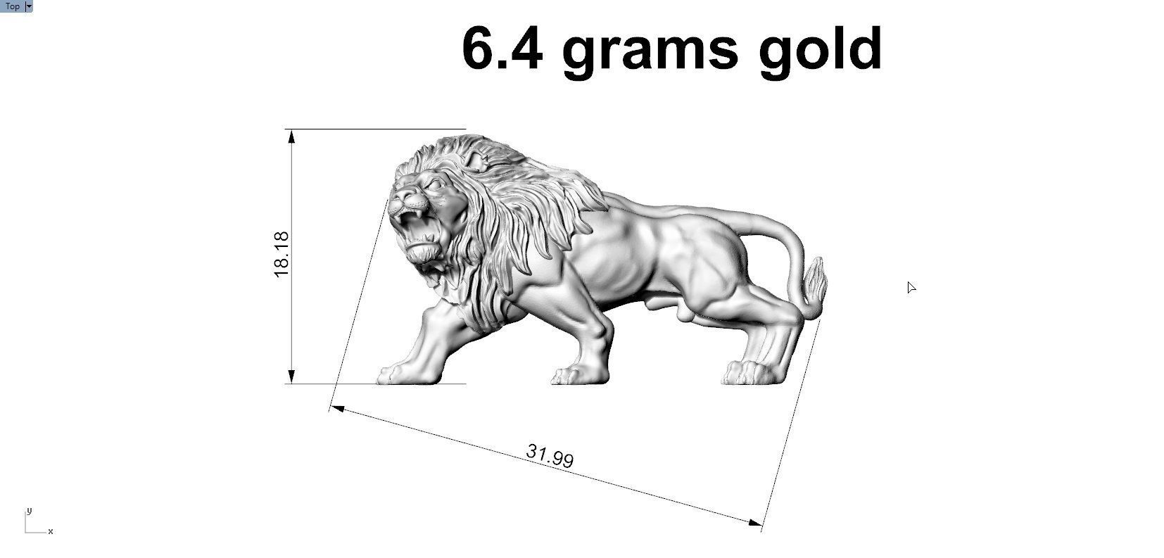 lion pendent 3D print model_7