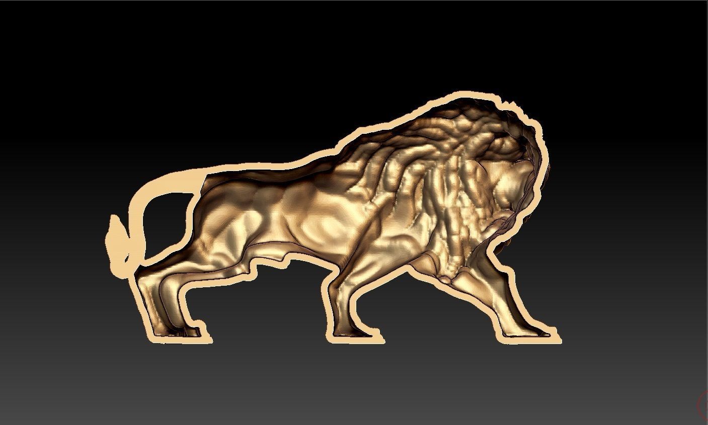 lion pendent 3D print model_4