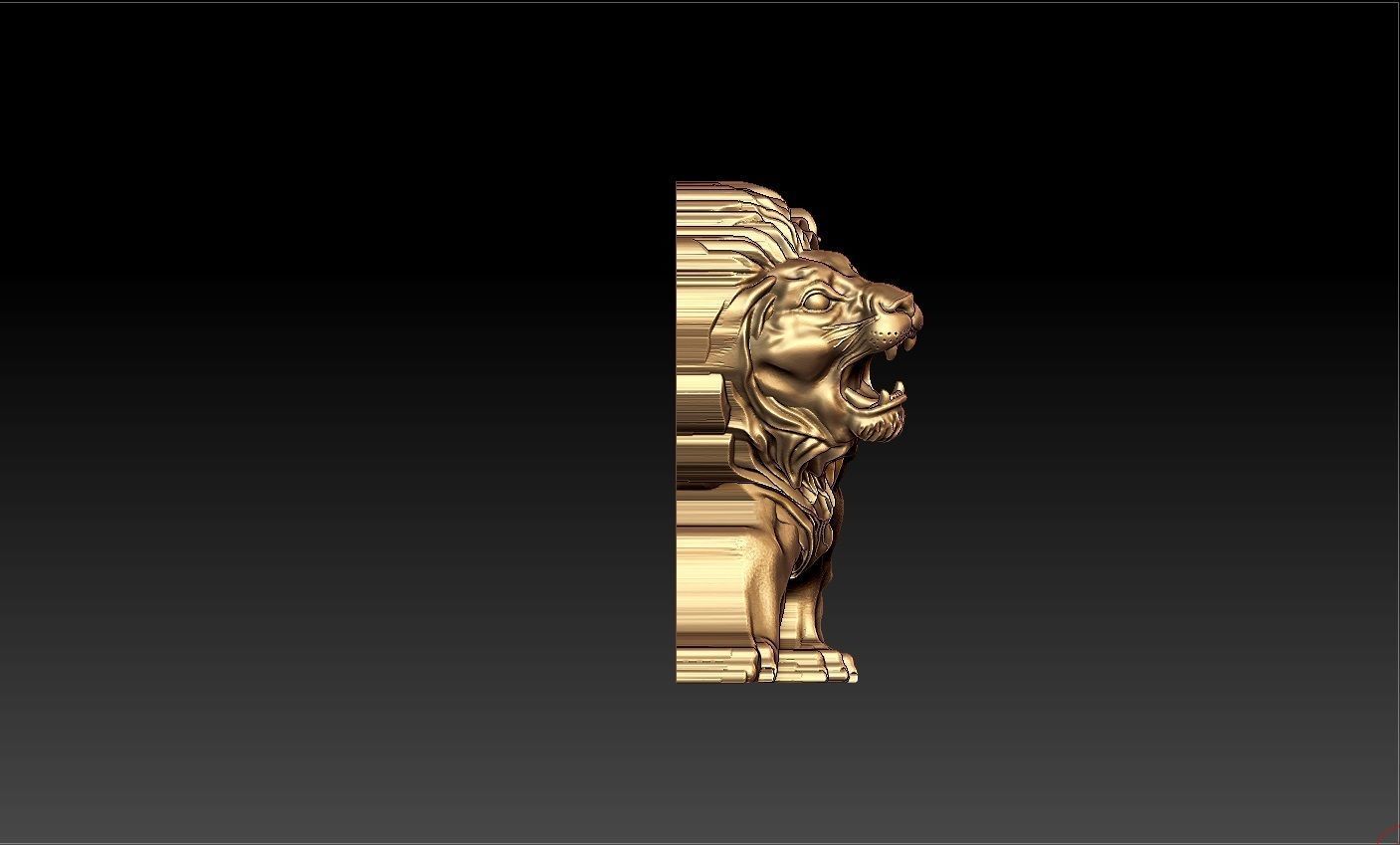 lion pendent 3D print model_3
