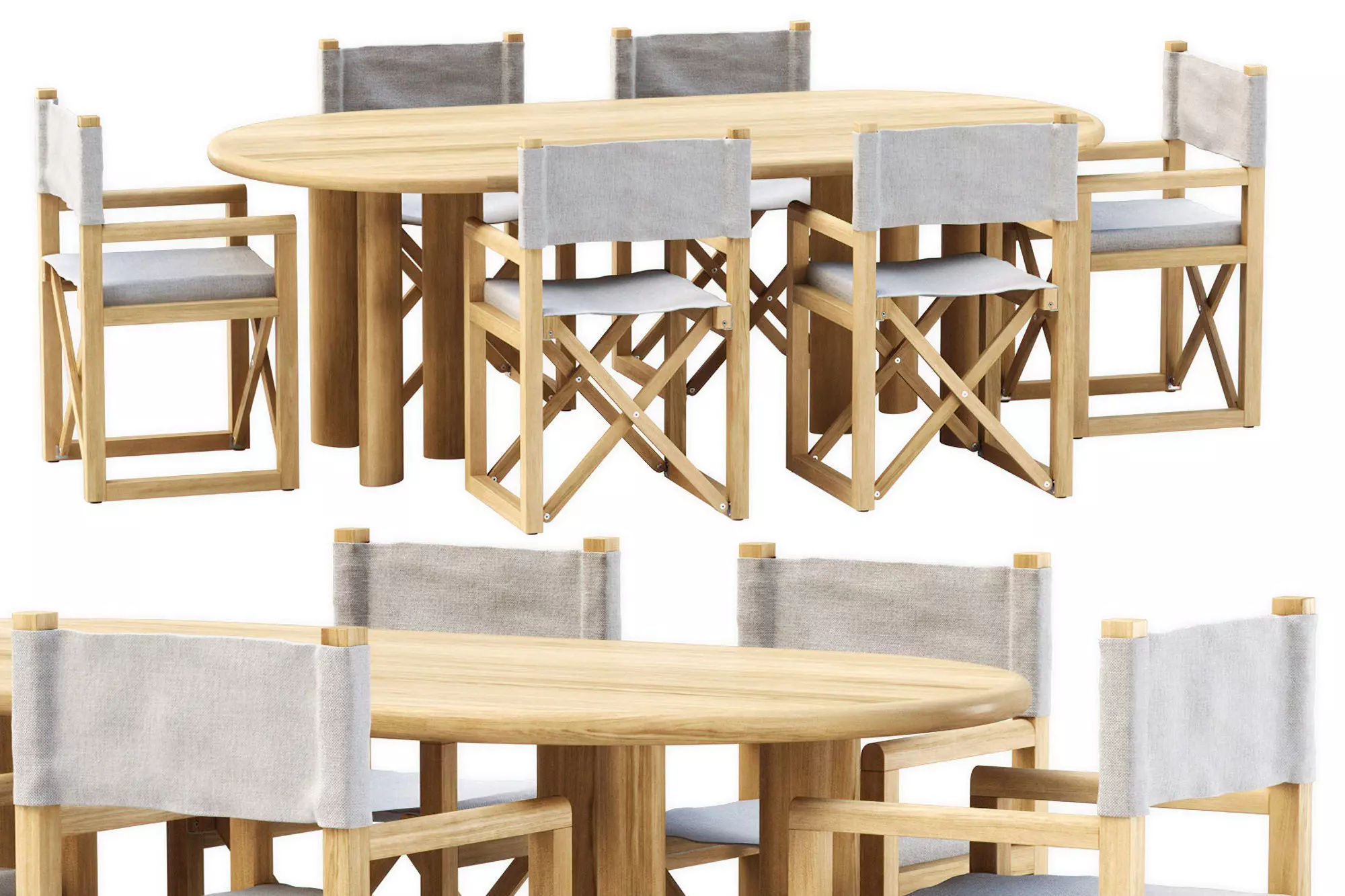 Outdoor garden furniture set v14 3D model