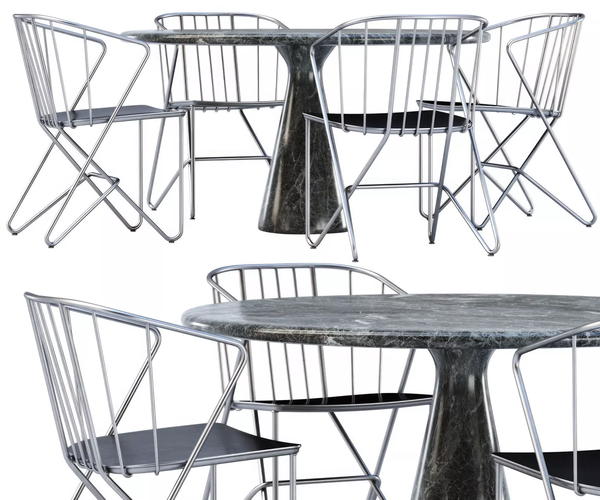 Outdoor garden furniture set v16 3D model