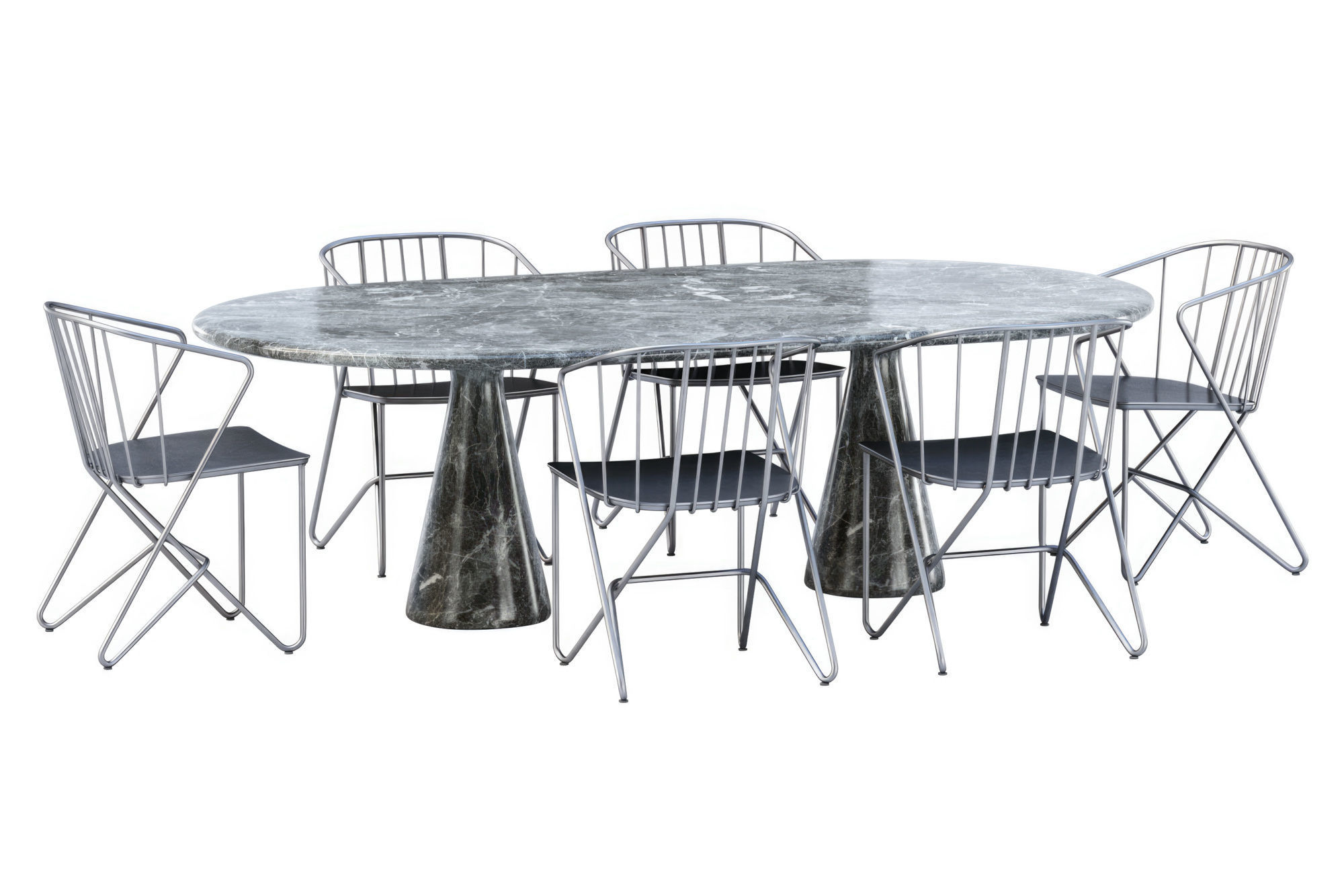 Outdoor garden furniture set v17  3D model_1