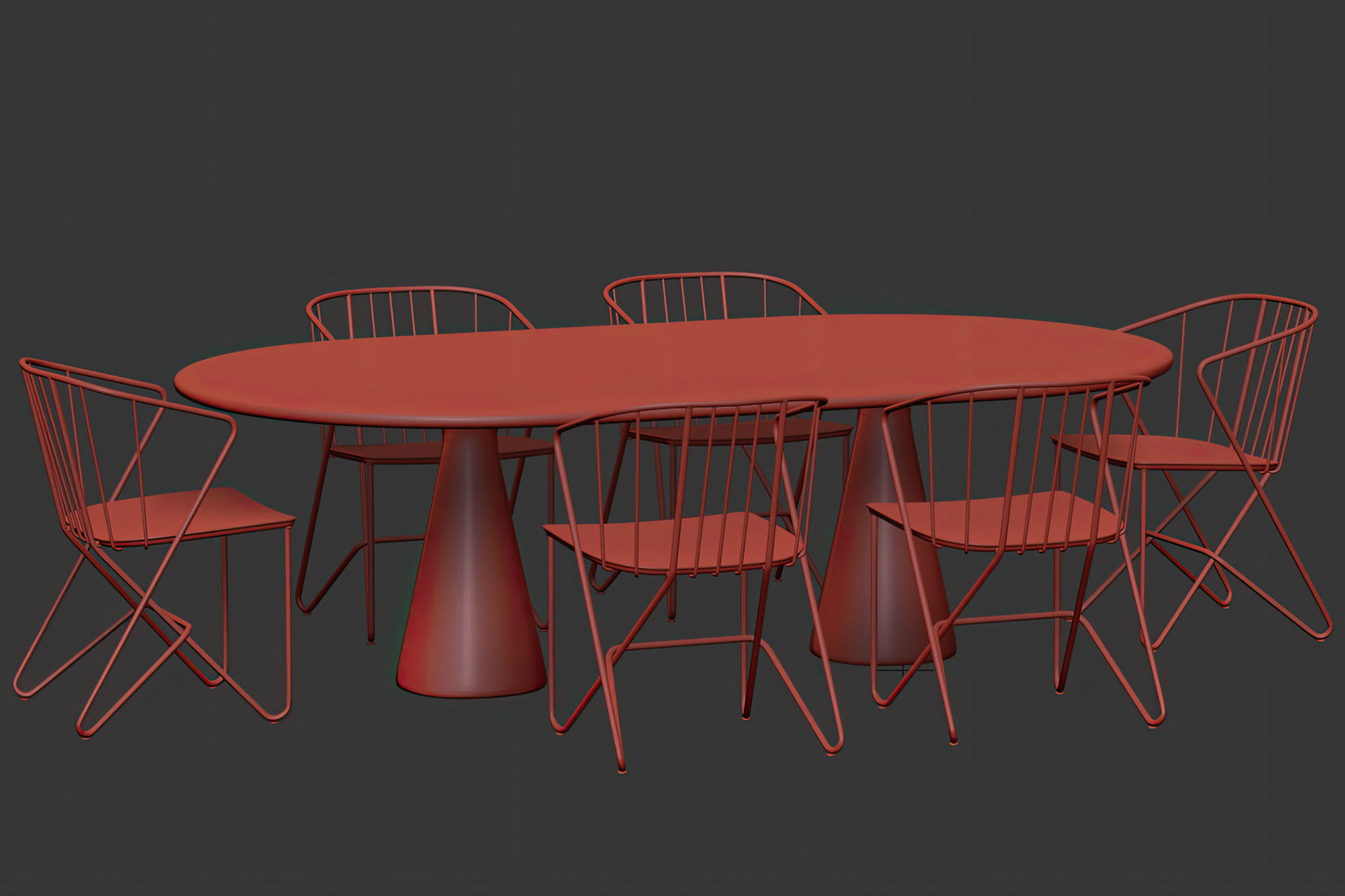 Outdoor garden furniture set v17  3D model_8