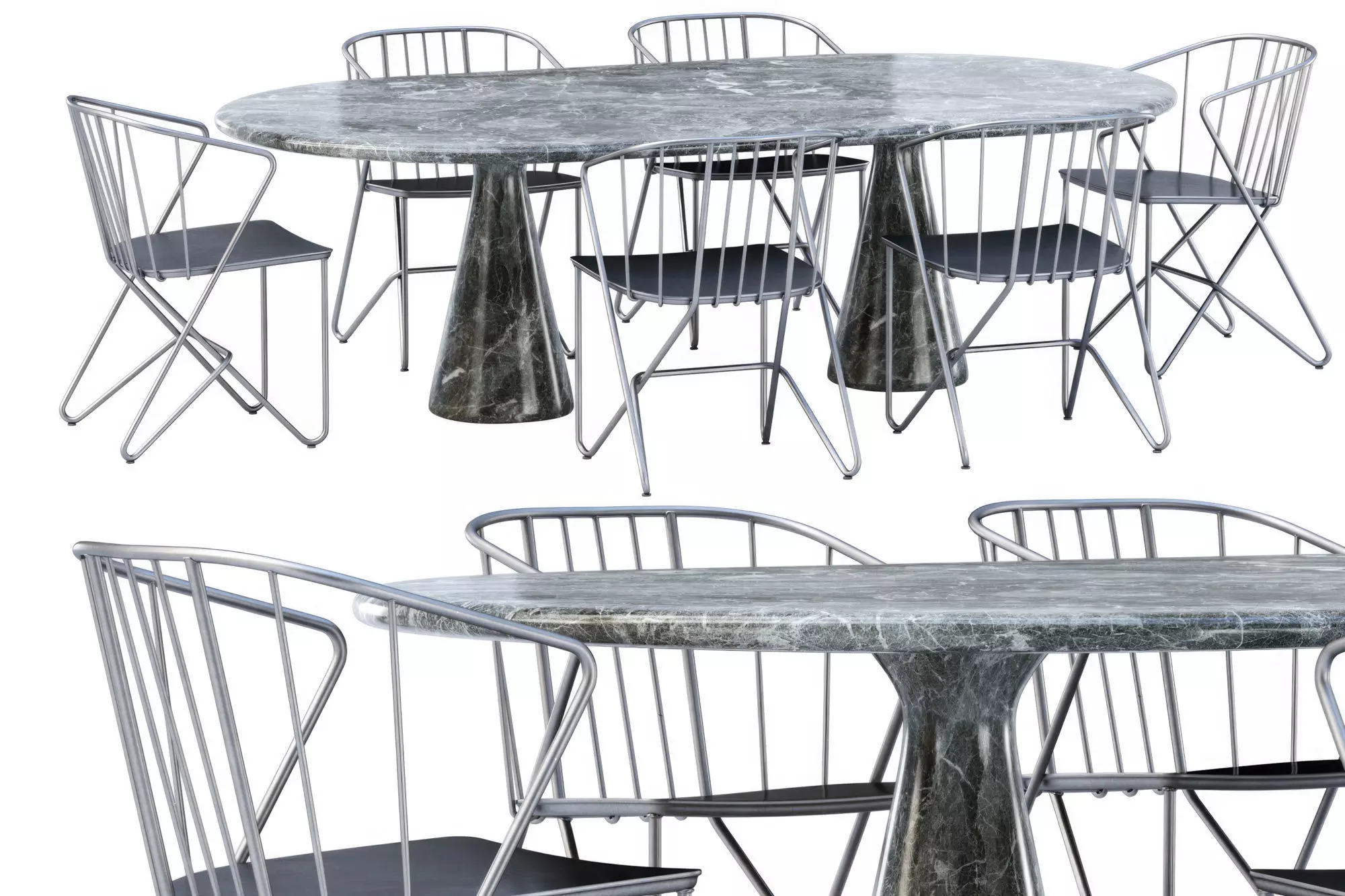 Outdoor garden furniture set v17  3D model_0