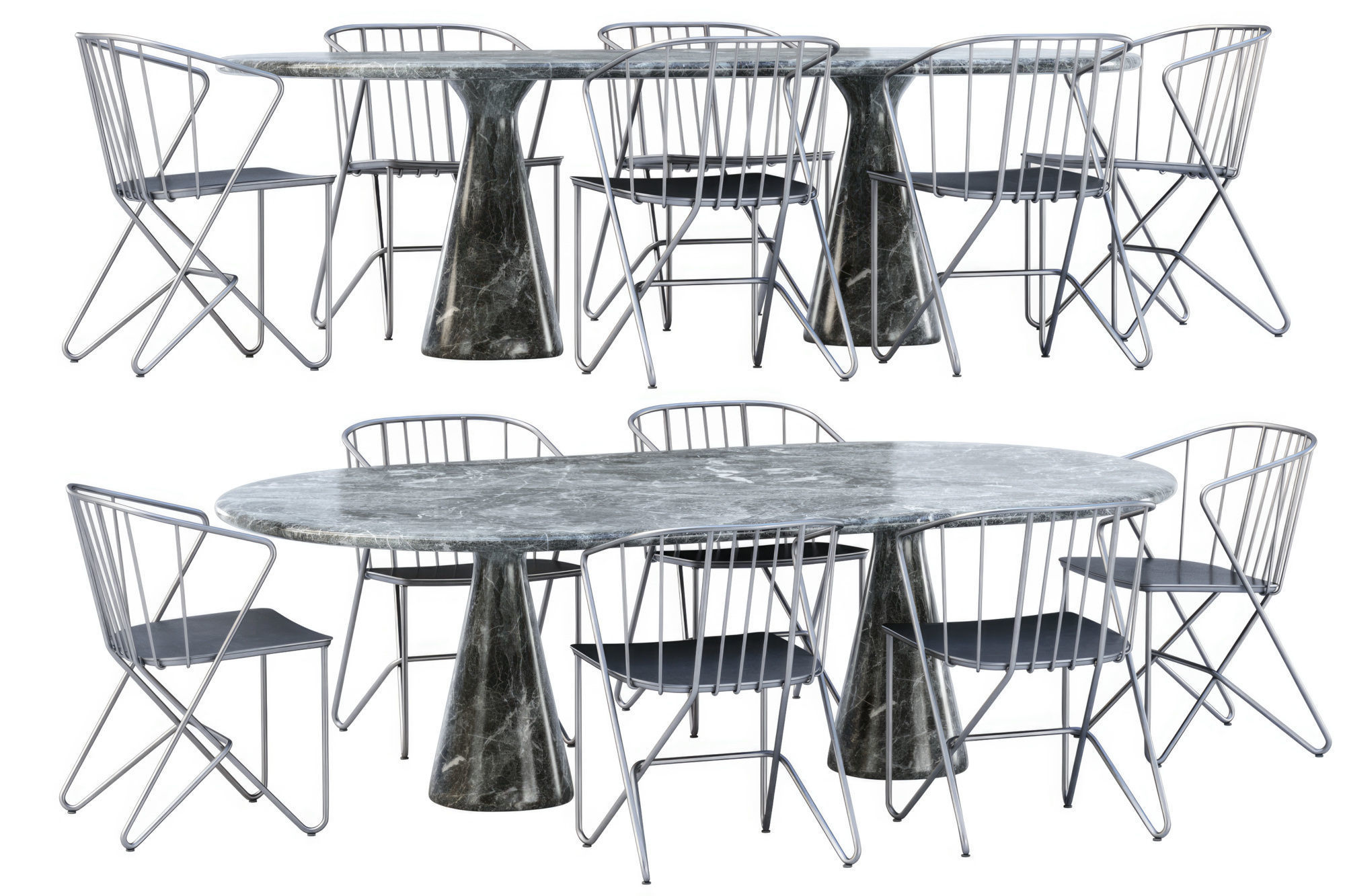 Outdoor garden furniture set v17  3D model_6