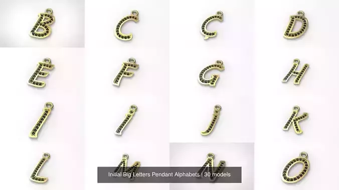 Initial Big Letters Pendant Alphabets